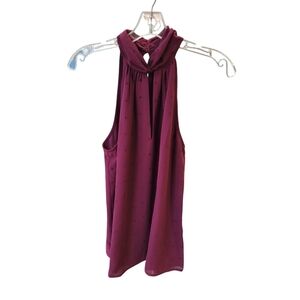 NWT Les Serein Elegant Burgundy Sleeveless Top